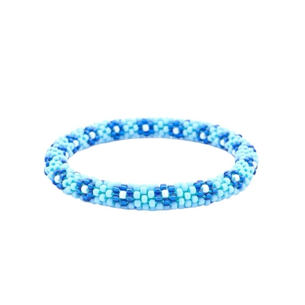 Blue Bell Sashka Handcrafted Glass Beaded Bracelet | Chic | Gift